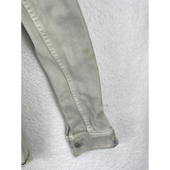 ZARA Denim Shirt Jacket Men’s Size S Light Gray Distressed Casual Button Up - Picture 6 of 12